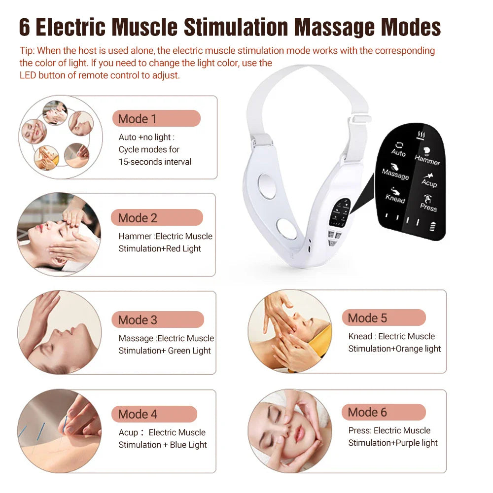 Microcurrent Facial Lifting EMS Massager With LED Therapy