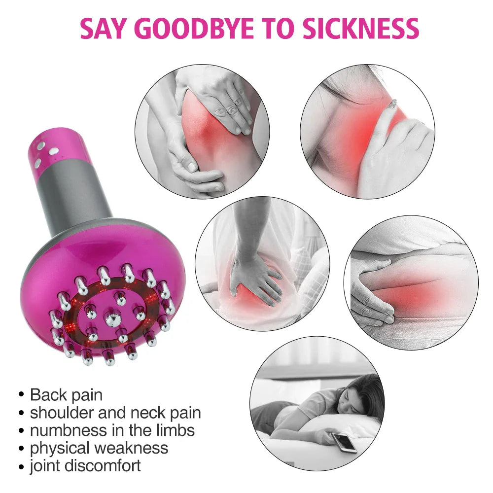 Electric Meridian Microcurrent Massage Brush with Lymphatic Drainage, Pain Relief