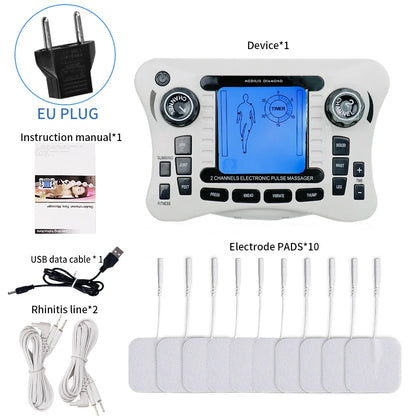 EMS Nerve Muscle Stimulator TENS Massager with Knead, Press, Vibrate