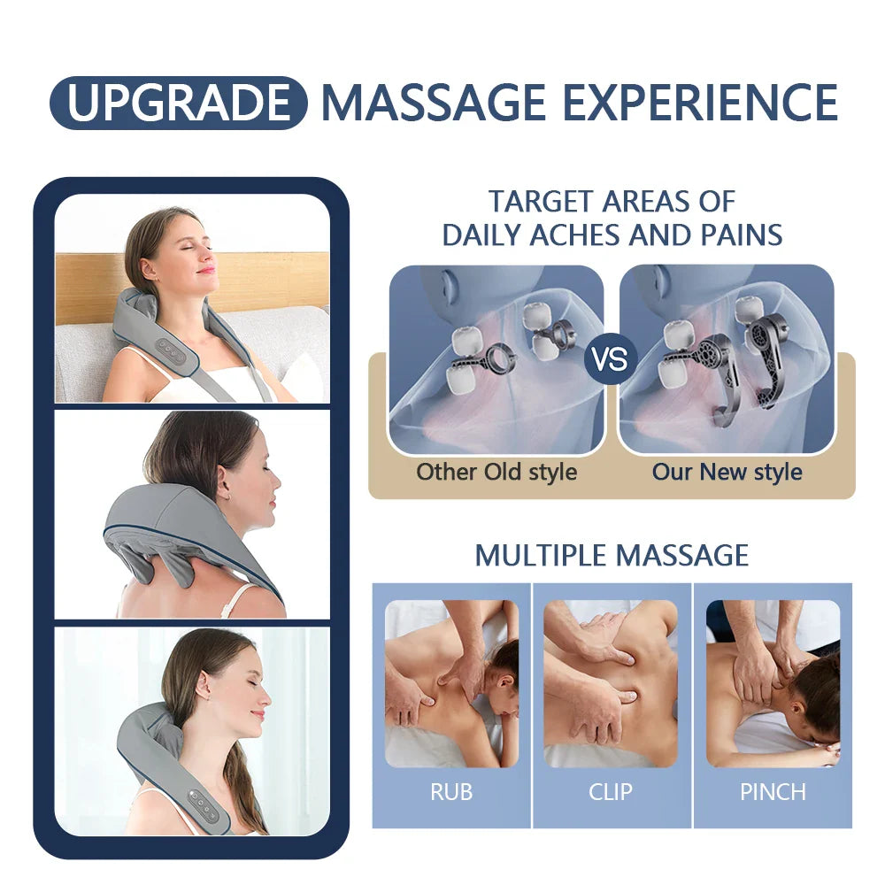 Foreverlily 26W Neck And Shoulder Massager – Powerful Wireless Kneading Comfort