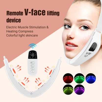 Microcurrent Facial Lifting EMS Massager With LED Therapy