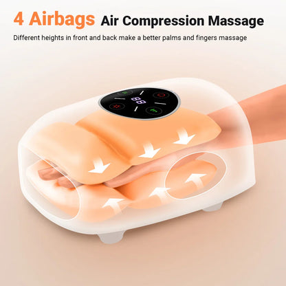 Cordless Electric Hand Massager for Arthritis with Air Compression and Heat