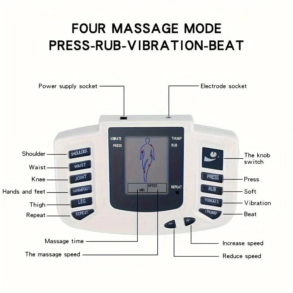 EMS Tens Electro Muscle Stimulator 8 Modes Pulse Massager