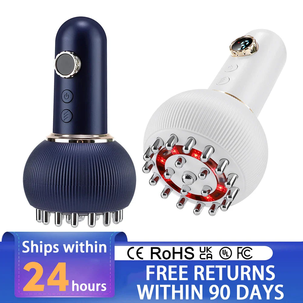 Meridian EMS Pulse Heating Massage Guasha Lymph Drainage Brush