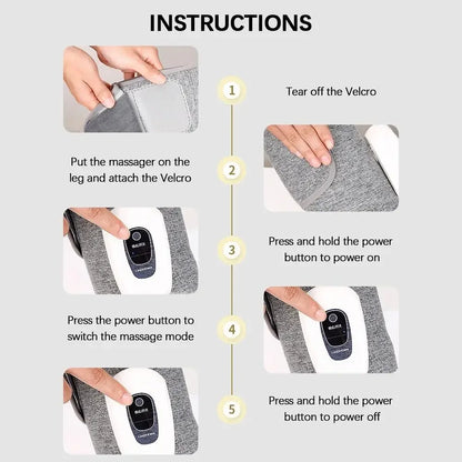 Wireless Rechargeable Leg Massager With 360 Degree Air Compression For Calves