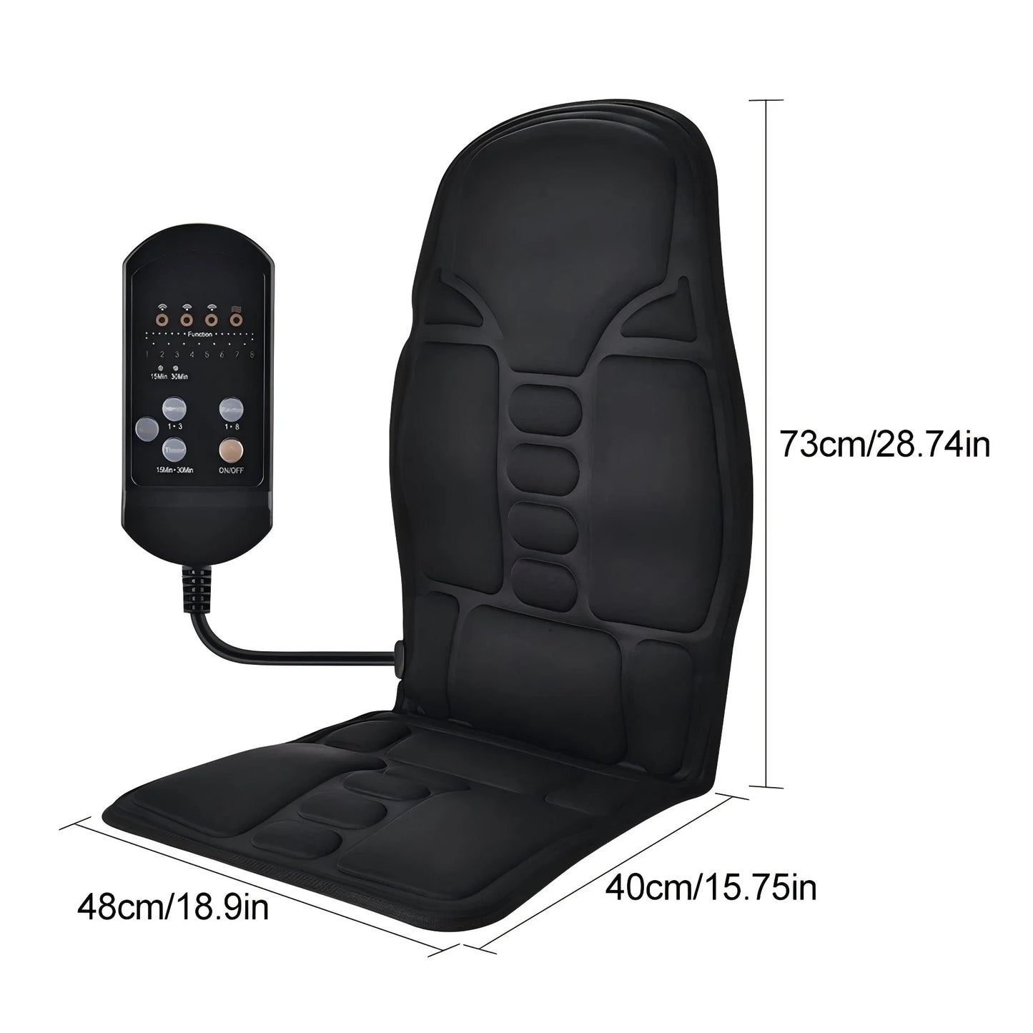 Massage Seat Cushion With Heated Acupoint Massage, Portable Full Body Pad