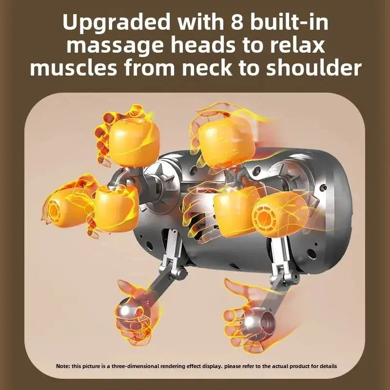 8 Head Kneading Wireless Neck Massager With Infrared Heat
