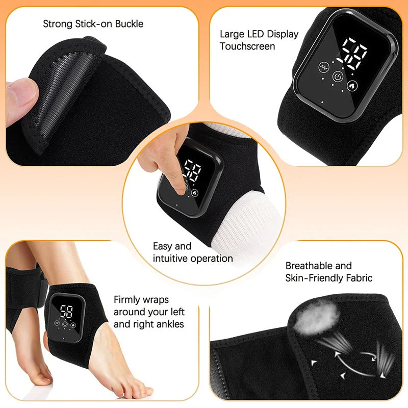 2PCS Foot Ankle Massager Hot Compress – Rechargeable Heat
