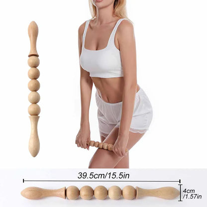 Wood Therapy Roller Gear Stick – High-Quality Natural Wood Massage Tool