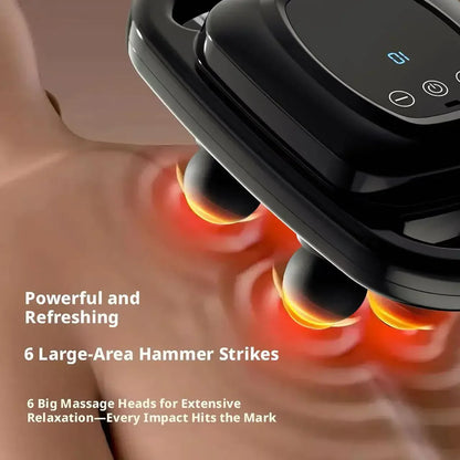 Portable Oscillating Massage Gun with Six Heads for Deep Tissue Muscle Relief at Home