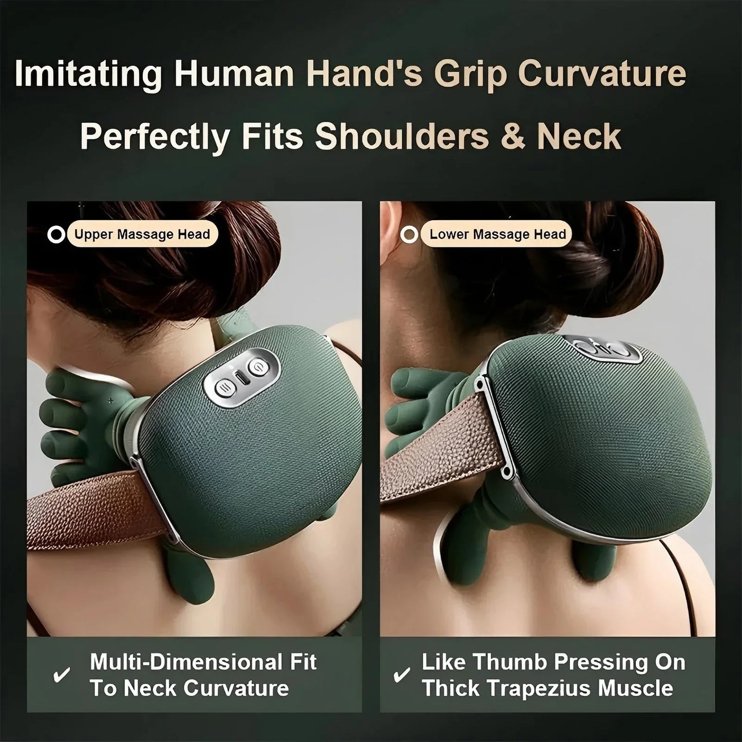 Smart Massager For Neck, Shoulders, Back, Hands, And Legs - Quiet Brushless Motor, Long Battery Life