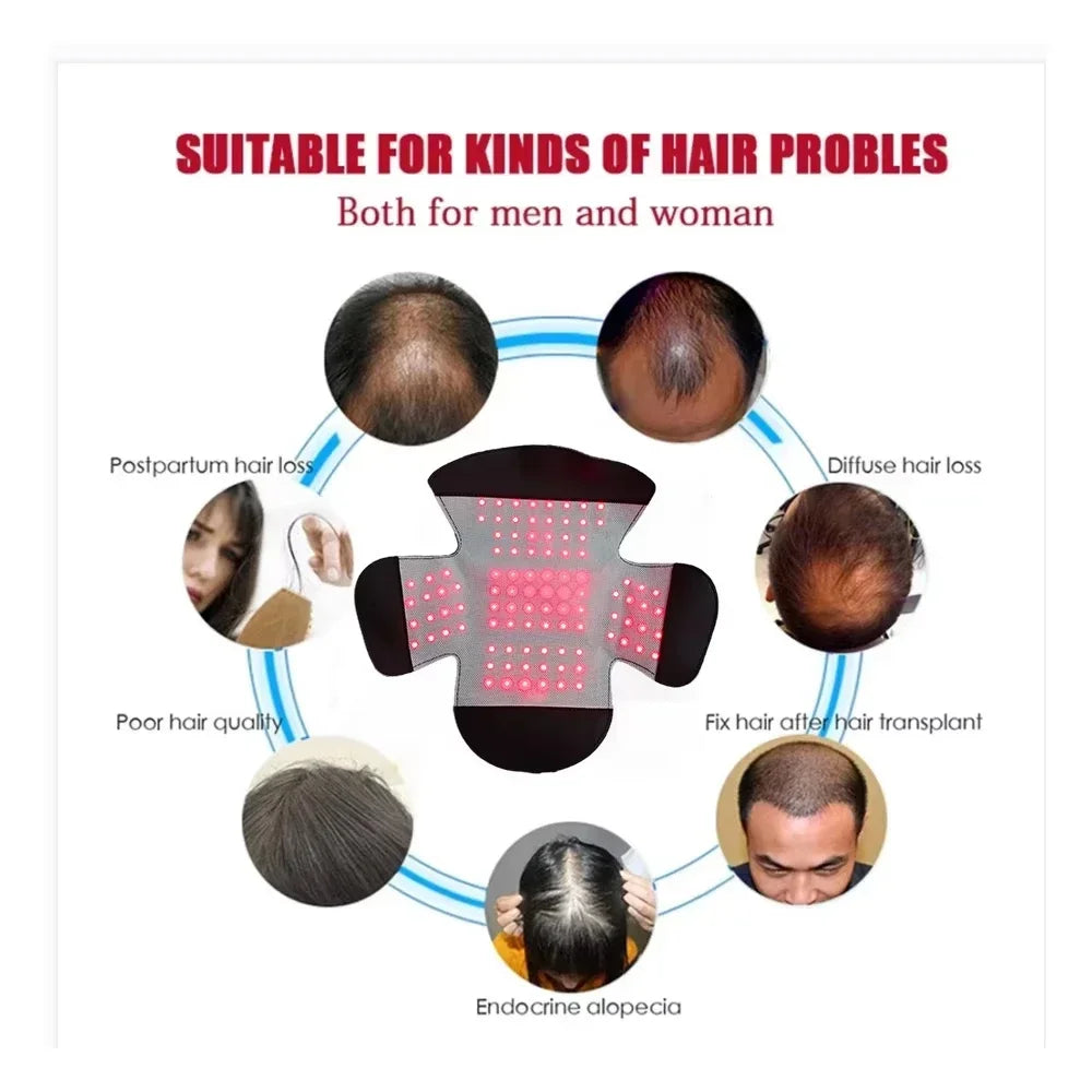 LED Hair Growth Cap Red Blue Light Therapy Scalp Massage