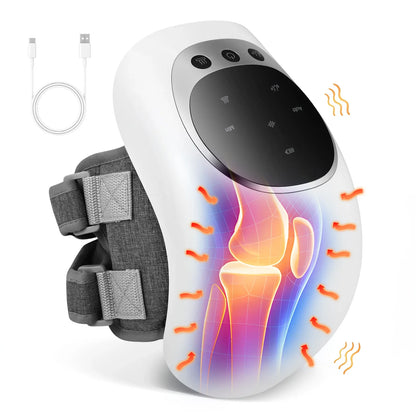 Cordless Knee Massager With Heat Vibration LED Light