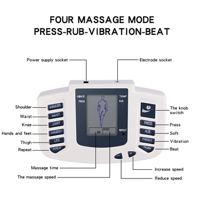 Electrostimulator Physiotherapy TENS EMS Massager with 12 Modes for Body