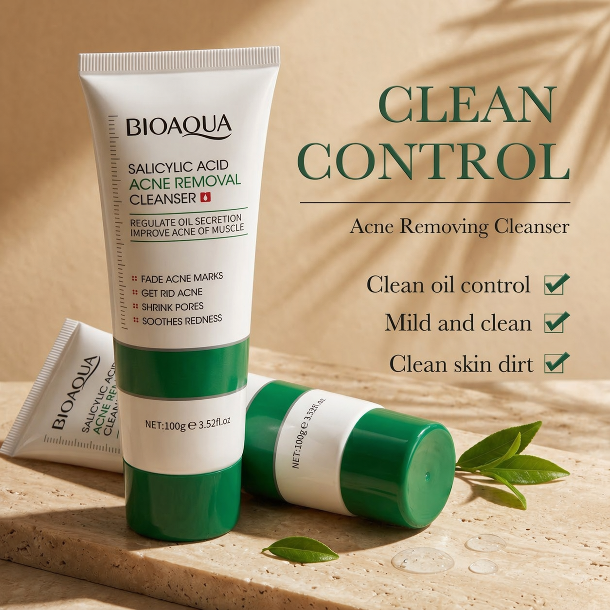 Salicylic Acid Facial Cleanser Acne Treatment Moisturizing Oil Control Skincare Face Wash Foam Face Cleanser Skin Care
