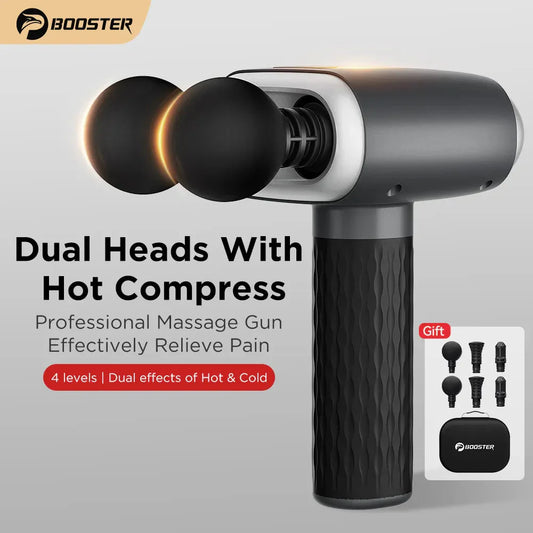 Booster Electric Dual Heads Massage Gun with Hot Compress