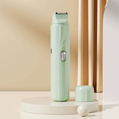 2-In-1 Female Electric Shaver, USB Charging Hair Clipper, Facial, Leg, and Underarm Hair Removal Device, Portable Bikini Trimmer