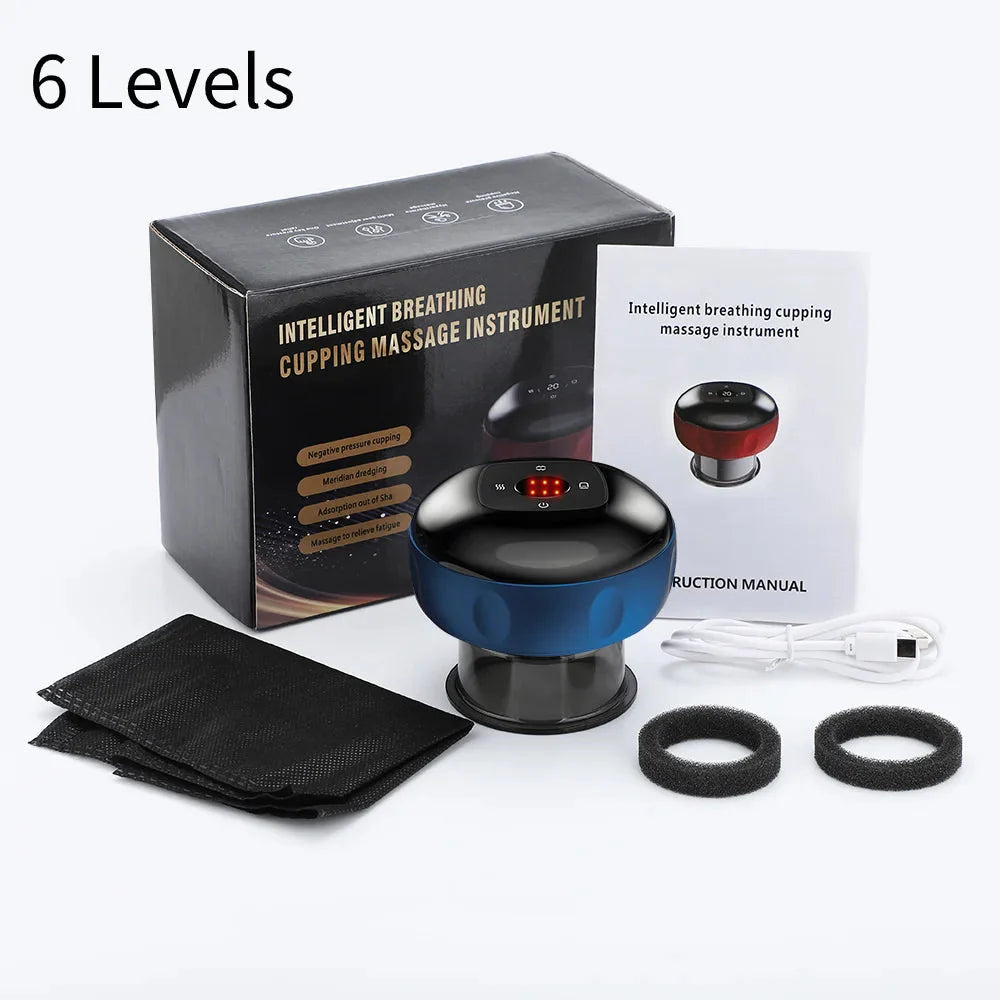 Electric Vacuum Cupping Massage Device Heating Negative Pressure Scraping Dispel Dampness Relieve Fatigue Slim Body Massager