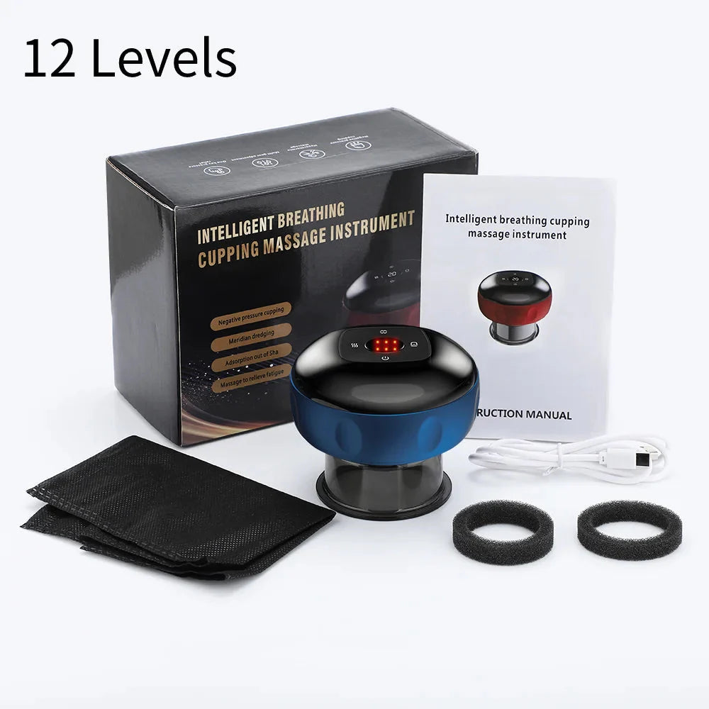 Electric Vacuum Cupping Massage Device Heating Negative Pressure Scraping Dispel Dampness Relieve Fatigue Slim Body Massager