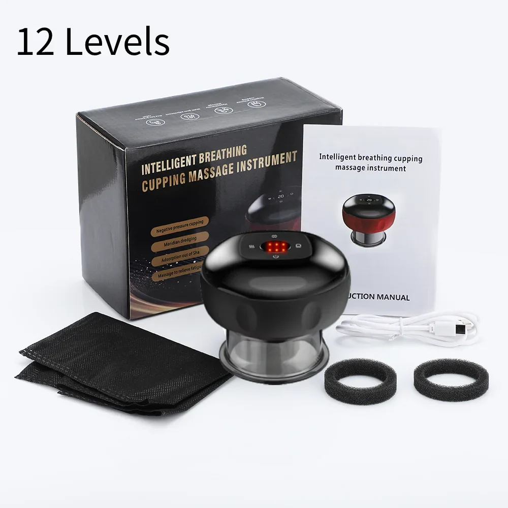 Electric Vacuum Cupping Massage Device Heating Negative Pressure Scraping Dispel Dampness Relieve Fatigue Slim Body Massager