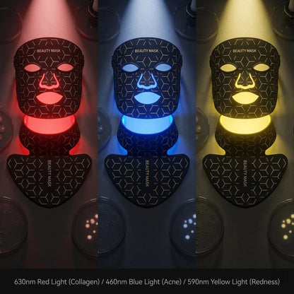 Professional 7-Color LED Light Therapy Mask for Face & Neck