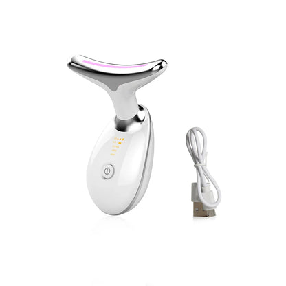 Facial Massager Neck Beauty Device with LED Light EMS V Face Anti Wrinkle Neck Skin Lifting Tighten Machine Double Chin Remover