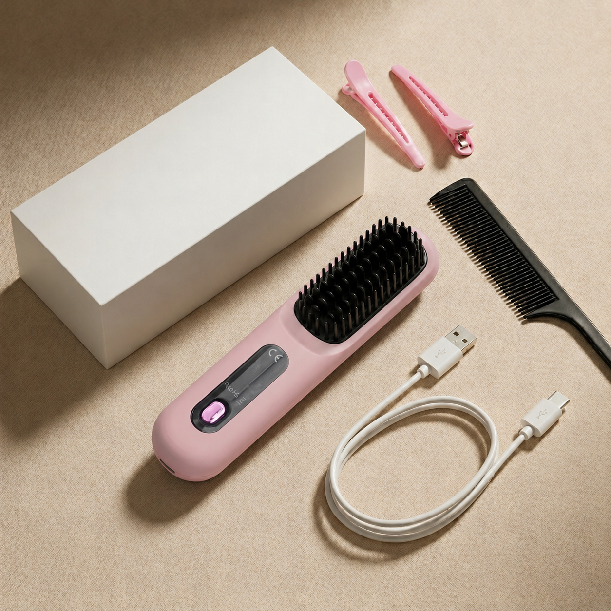 Hair Straightening Brush for Frizzy Hair – Heated Straightener Comb for Fast Smoothing, Anti Frizz Styling & Sleek Straight Hair