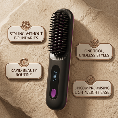 Hair Straightening Brush for Frizzy Hair – Heated Straightener Comb for Fast Smoothing, Anti Frizz Styling & Sleek Straight Hair