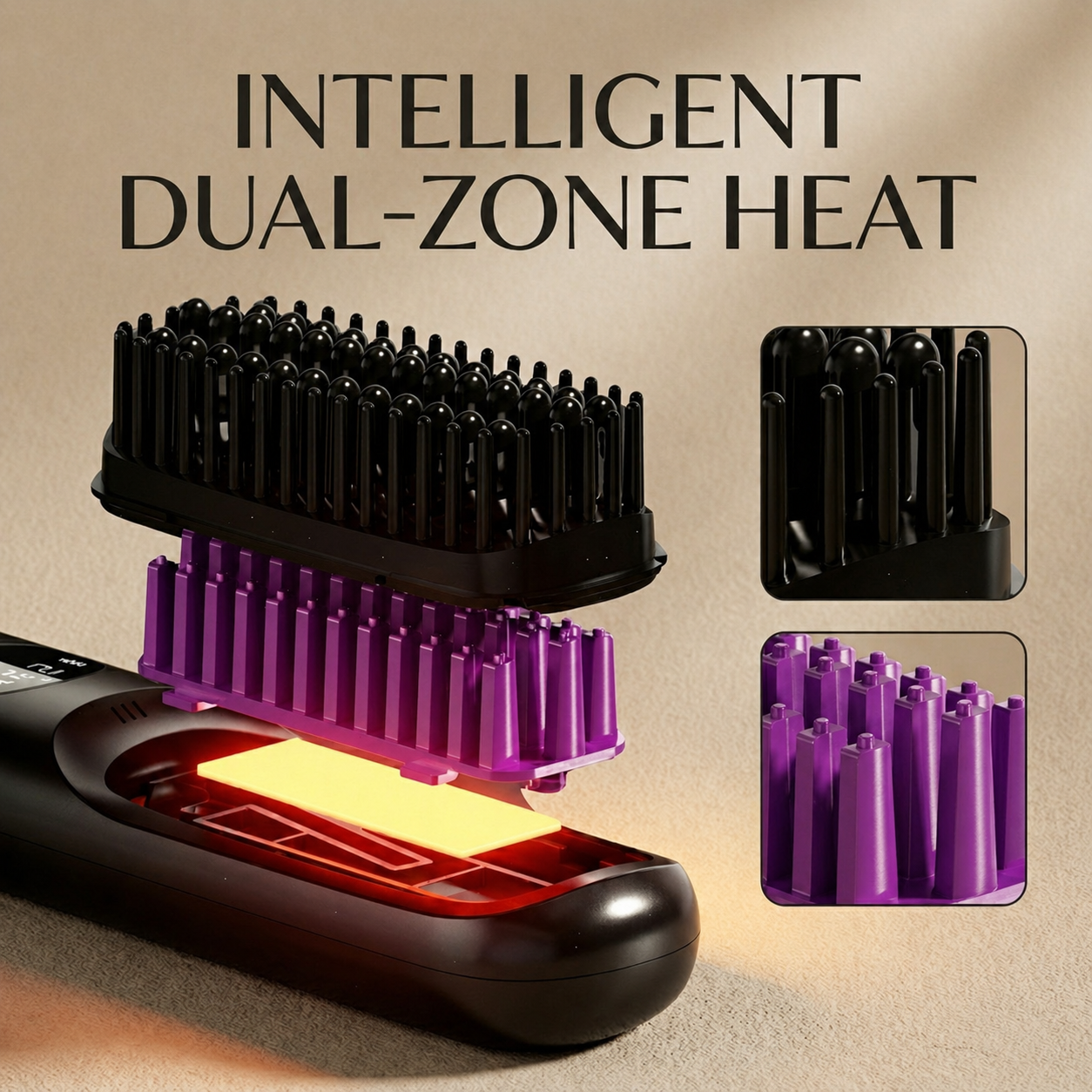 Hair Straightening Brush for Frizzy Hair – Heated Straightener Comb for Fast Smoothing, Anti Frizz Styling & Sleek Straight Hair