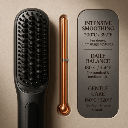 Hair Straightening Brush for Frizzy Hair – Heated Straightener Comb for Fast Smoothing, Anti Frizz Styling & Sleek Straight Hair