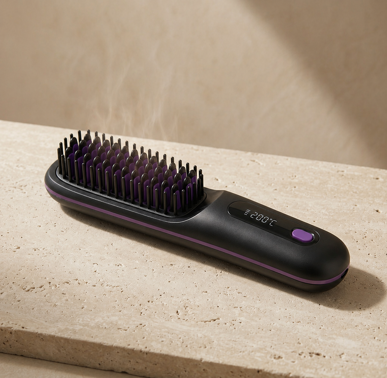 Hair Straightening Brush for Frizzy Hair – Heated Straightener Comb for Fast Smoothing, Anti Frizz Styling & Sleek Straight Hair