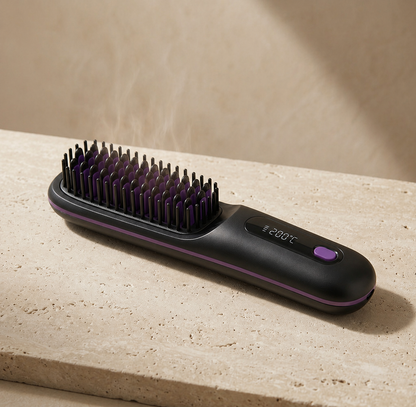 Hair Straightening Brush for Frizzy Hair – Heated Straightener Comb for Fast Smoothing, Anti Frizz Styling & Sleek Straight Hair