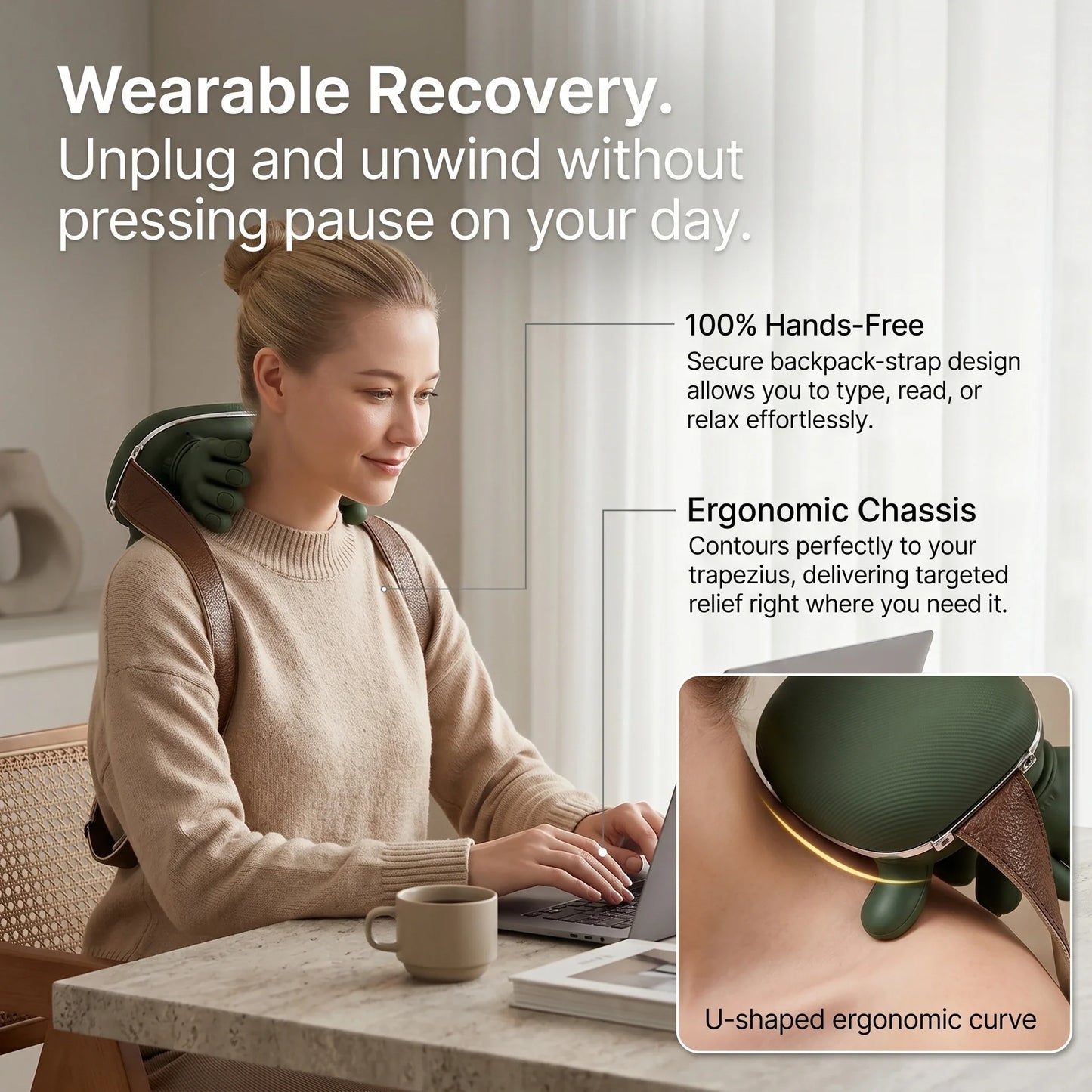 Hands-Free Heated Neck and Shoulder Massager