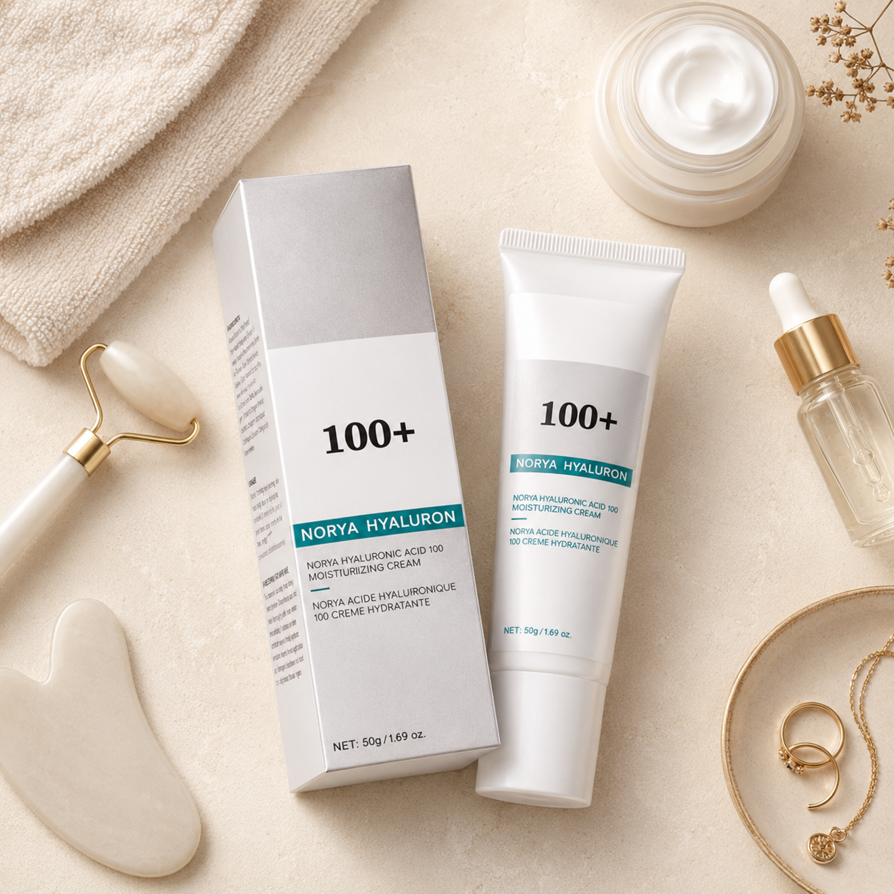 Hyaluronic Acid Face Cream for Deep Hydration – Moisturizing Cream for Dry Skin, Plumping, Smoothing & Long Lasting Skin Hydration