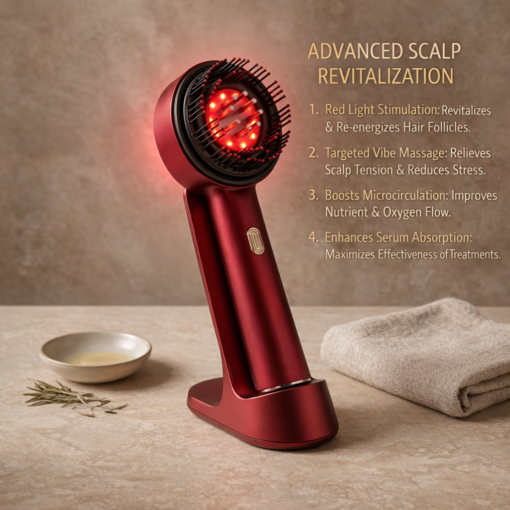Norya Red Light Scalp Massager for Hair Growth – Microcurrent Hair Regrowth Comb Norya Skin