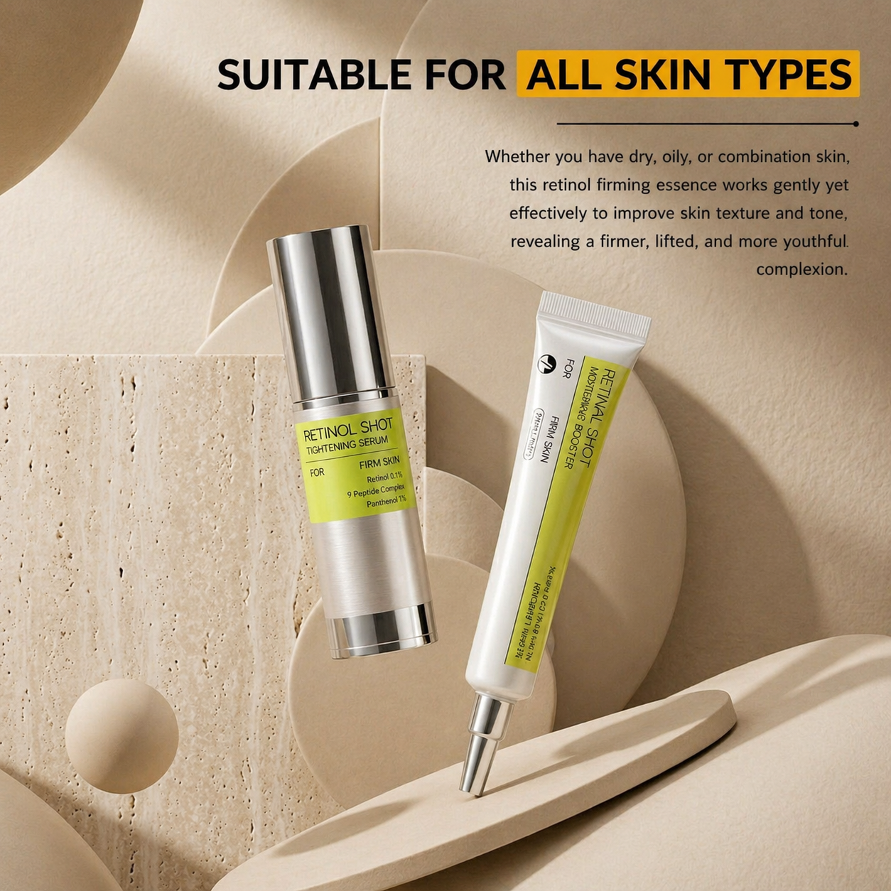 Retinol Lift Cream & Retinal Serum for Anti Aging – Wrinkle Reduction, Skin Tightening & Firming Face Treatment for Smooth Youthful Skin