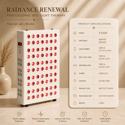 Red Light Therapy Panel – 660nm & 850nm Infrared LED Light for Skin Rejuvenation, Pain Relief & Full-Body Recovery Norya, Professional Red Light Therapy — At Home. Reduce Wrinkles, Relieve Pain & Restore Your Skin in Minutes a Day.