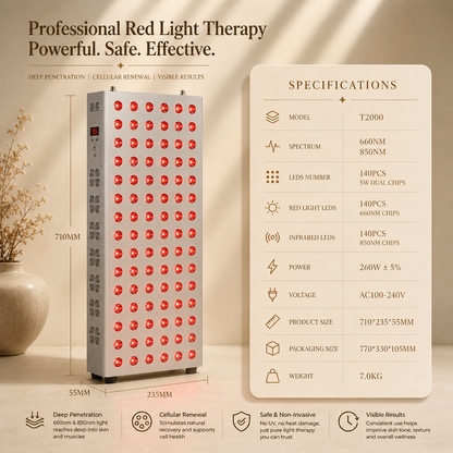 Red Light Therapy Panel – 660nm & 850nm Infrared LED Light for Skin Rejuvenation, Pain Relief & Full-Body Recovery Norya, Professional Red Light Therapy — At Home. Reduce Wrinkles, Relieve Pain & Restore Your Skin in Minutes a Day.